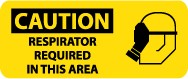 Caution Respirator Required In This Area Pictorial Sign (#SA114)