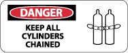 Danger Keep All Cylinders Chained Pictorial Sign (#SA164)