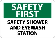 Safety First Safety Shower And Eyewash Station Sign (#SF175)