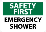 Safety First Emergency Shower Sign (#SF43)