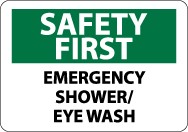 Safety First Emergency Shower/Eyewash Sign (#SF45)