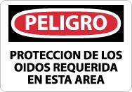 Peligro Proteccion De Los Oidos Requerida En Esta Area Sign (#SPD134)
