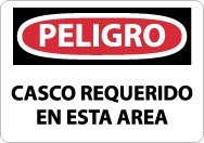 Peligro Casco Requerido En Esta Area Sign (#SPD46)