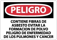 Peligro Contiene Fibras De Asbesto… Sign (#SPD640)
