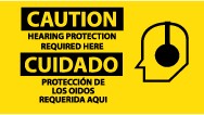 Caution Hearing Protection Required Here Spanish Sign (#SPSA118)