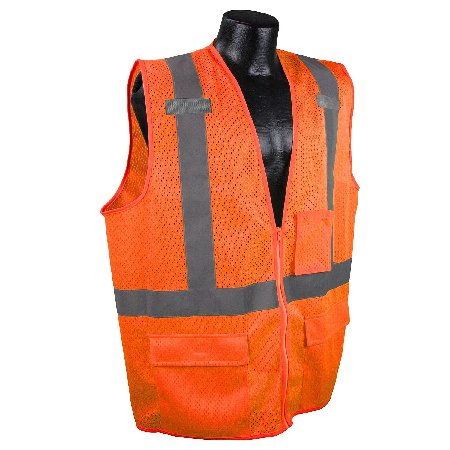 Class 2 Multipurpose Surveyor Orange Safety Vest (#SV27-2ZOM)