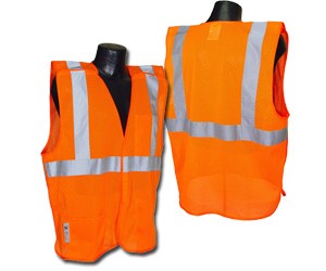 Economy Type R Class 2 Breakaway Vest, Hi-Viz Orange Mesh (#SV4OM)
