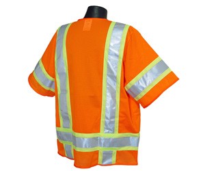 Two Tone Surveyor Class 3 Vest, Hi-Viz Orange (#SV63O)