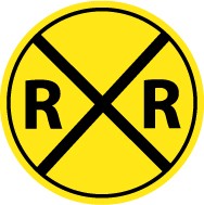 Railroad Crossing Graphic Sign (#TM118K)