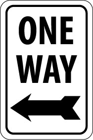 One Way (left arrow) Sign (#TM22)