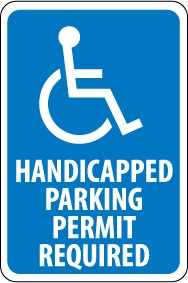 Handicapped Parking State Permit Required Sign (#TM84)
