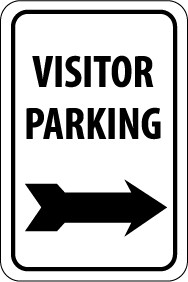 Visitor Parking (right arrow) Sign (#TM8)