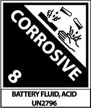 Corrosive DOT Shipping Proper Label (#UN2796AL)