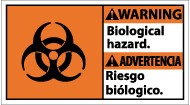 Warning Biological Hazard Spanish Sign (#WBA1)