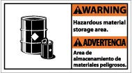 Warning Hazardous Material Storage Area Spanish Sign (#WBA3)
