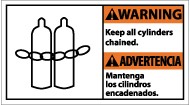 Warning Keep All Cylinders Chained Spanish Sign (#WBA4)