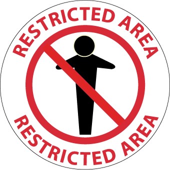 Restricted Area Walk On Floor Sign (#WFS11)