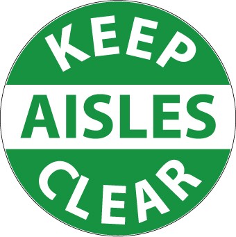 Keep Aisles Clear Walk On Floor Sign (#WFS12)