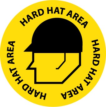 Hard Hat Area Walk On Floor Sign (#WFS13)