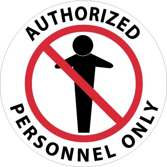 Authorized Personnel Only Walk On Floor Sign (#WFS14)