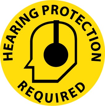 Hearing Protection Required Walk On Floor Sign (#WFS16)