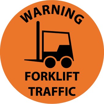 Warning Forklift Traffic Walk On Floor Sign (#WFS35)