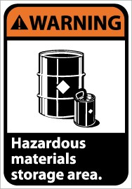 Warning Hazardous materials storage area ANSI Sign (#WGA15)