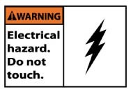 Warning Electrical hazard. Do not touch. Machine Label (#WGA22AP)