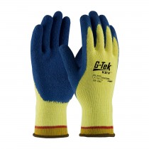 G-Tek® KEV™ Seamless Knit Kevlar® Glove with Latex Coated Crinkle Grip on Palm & Fingers  (#09-K1300)