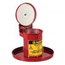 Justrite Benchtop Solvent Safety Can, Self-Closing Lid, 0.45 Gallon, Red (#09400)