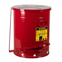 Justrite Foot-Operated Self-Closing Cover Oily Waste Can, 21 Gallon, Red (#09700)