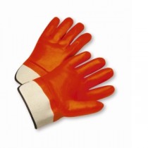 West Chester® PVC Dipped Glove with Jersey Liner and Smooth Finish - Rubberized Safety Cuff  (#1017OR)