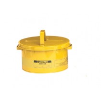 Justrite Bench Can For Solvents, Steel, 2 Gallon, Yellow (#10578)