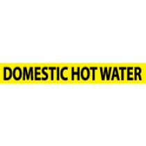 Domestic Hot Water Pressure-Sensitive Vinyl Pipe Marker (#1086Y)