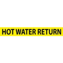 Hot Water Return Pressure-Sensitive Vinyl Pipe Marker (#1137Y)