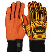 Boss® Synthetic Leather Palm with PVC Dotted Grip and Spandex Back - TPR Impact Protection  (#120-MP2110)