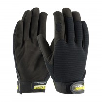 Maximum Safety® Professional Mechanic's Glove with Synthetic Leather Palm and Fabric Back - Black  (#120-MX2805)