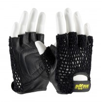 Maximum Safety® Leather Palm Lifting Gloves with Reinforced Padded Palm Insert - Cotton Mesh Back  (#122-AV14)