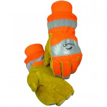 Caiman® Cowhide Leather Palm Glove with Hi-Vis Back - Heatrac® Insulation  (#1353)