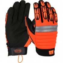 Boss® Miners' Mechanic Synthetic Leather Palm with Foam Padded Back and TPR Finger Impact Protection  (#1JM400)