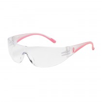 Eva® Rimless Safety Glasses with Clear / Pink Temple, Clear Lens and Anti-Scratch Coating  (#250-10-0900)