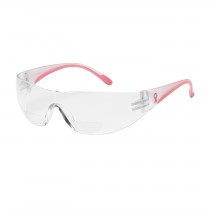  Lady Eva® Rimless Safety Readers with Clear / Pink Temple, Clear Lens and Anti-Scratch Coating, 1.00 Diopter  (#250-12-0100)