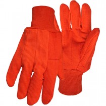 PIP® Hi-Vis Polyester/Cotton Corded Double Palm Glove with Nap-In Finish - Knit Wrist  (#30PCF)