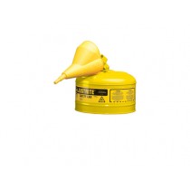 Justrite Type I Safety Can, Yellow with Funnel, 2.5 gallon (#7125210)