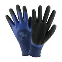 PIP® Seamless Knit Polyester Glove with Double Dipped Latex Sandy Foam Grip on Palm & Fingers  (#713BLDD)