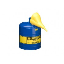 Justrite Type I Safety Can, Blue with Funnel, 5 gallon (#7150310)