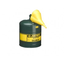 Justrite Type I Safety Can, Green with Funnel, 5 gallon (#7150410)