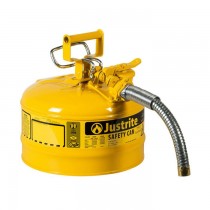 Justrite Type II AccuFlow Safety Can, 2.5 gallon, Yellow (#7225230)