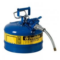 Justrite Type II AccuFlow Safety Can, 2.5 gallon, Blue (#7225320)
