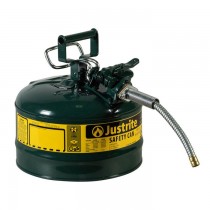 Justrite Type II AccuFlow Safety Can, 2.5 gallon, Green (#7225420)